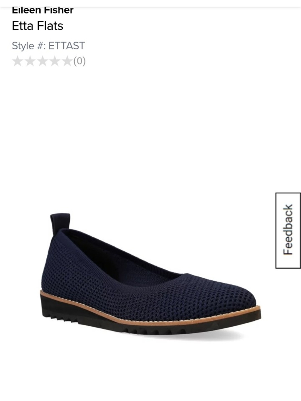 Eileen Fisher Navy Knit Flexible Slip Ons Size 7 NWT